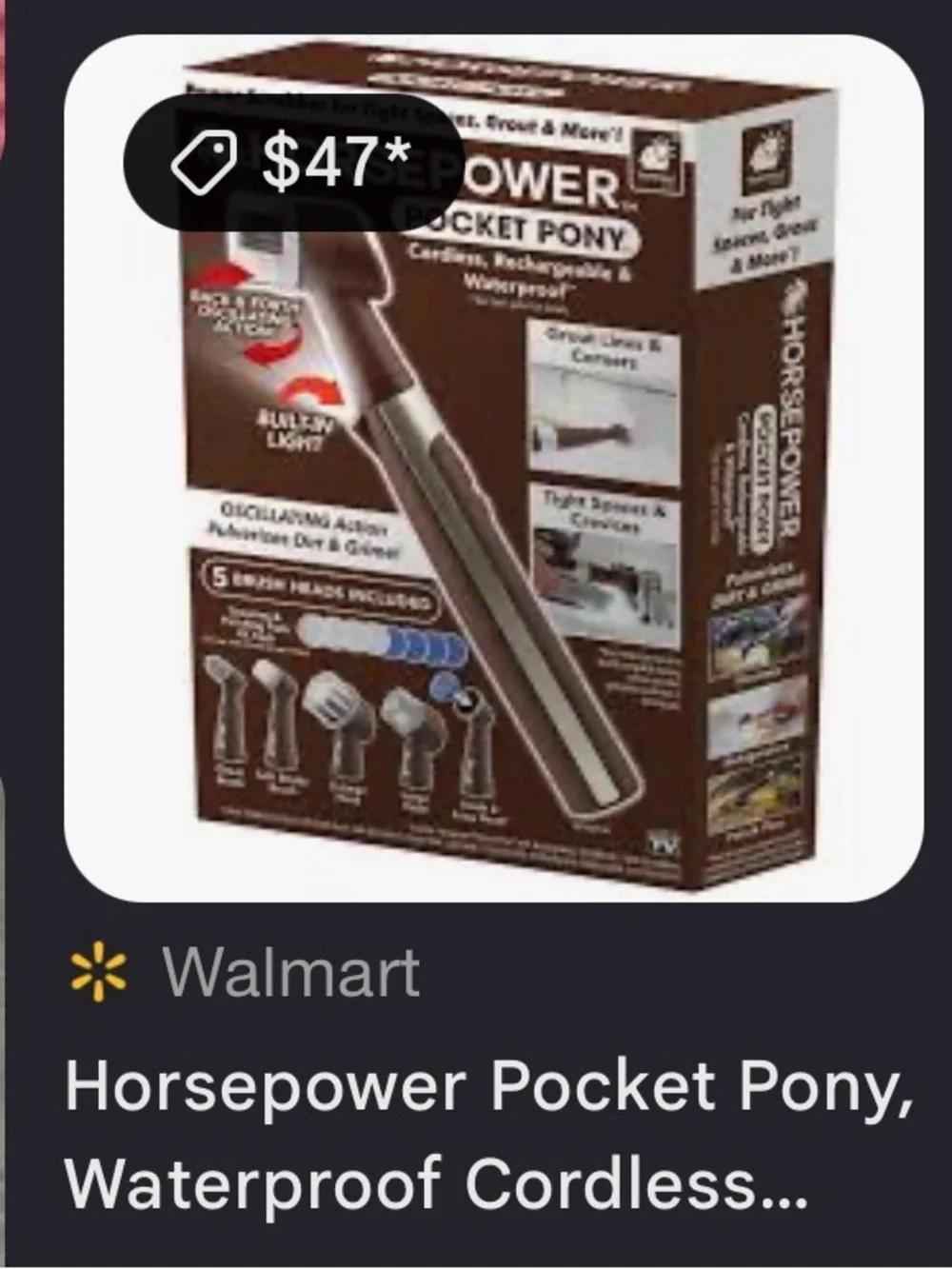 Pocket Pony Power Scrubber Brush - Brown